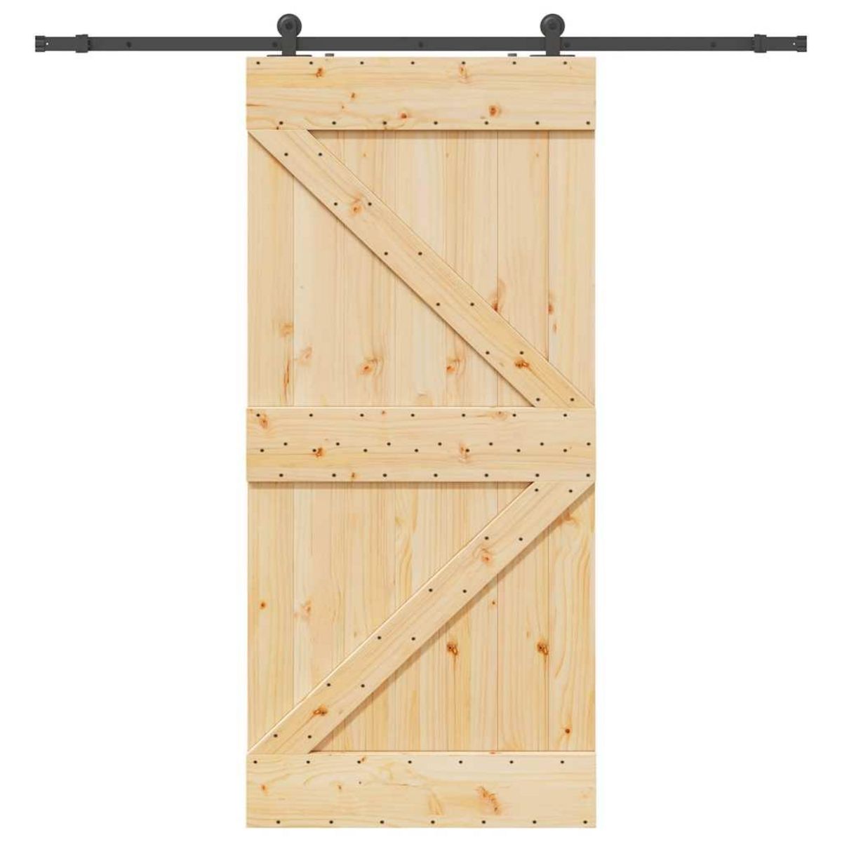VIDAXL Porte coulissante et kit de quincaillerie 100x210 cm pin massif