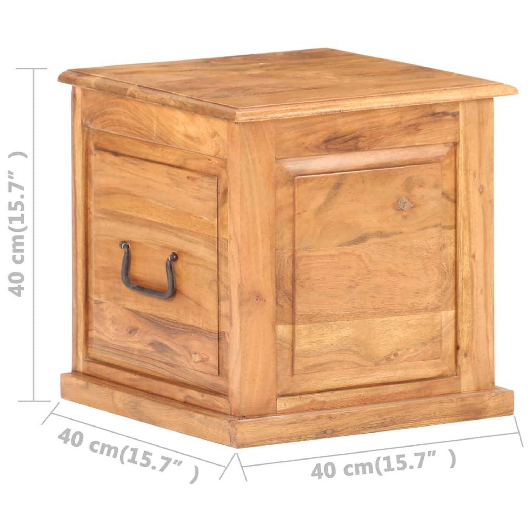 Voir la diapositive 6 : VIDAXL Coffre 40x40x40 cm bois d'acacia solide