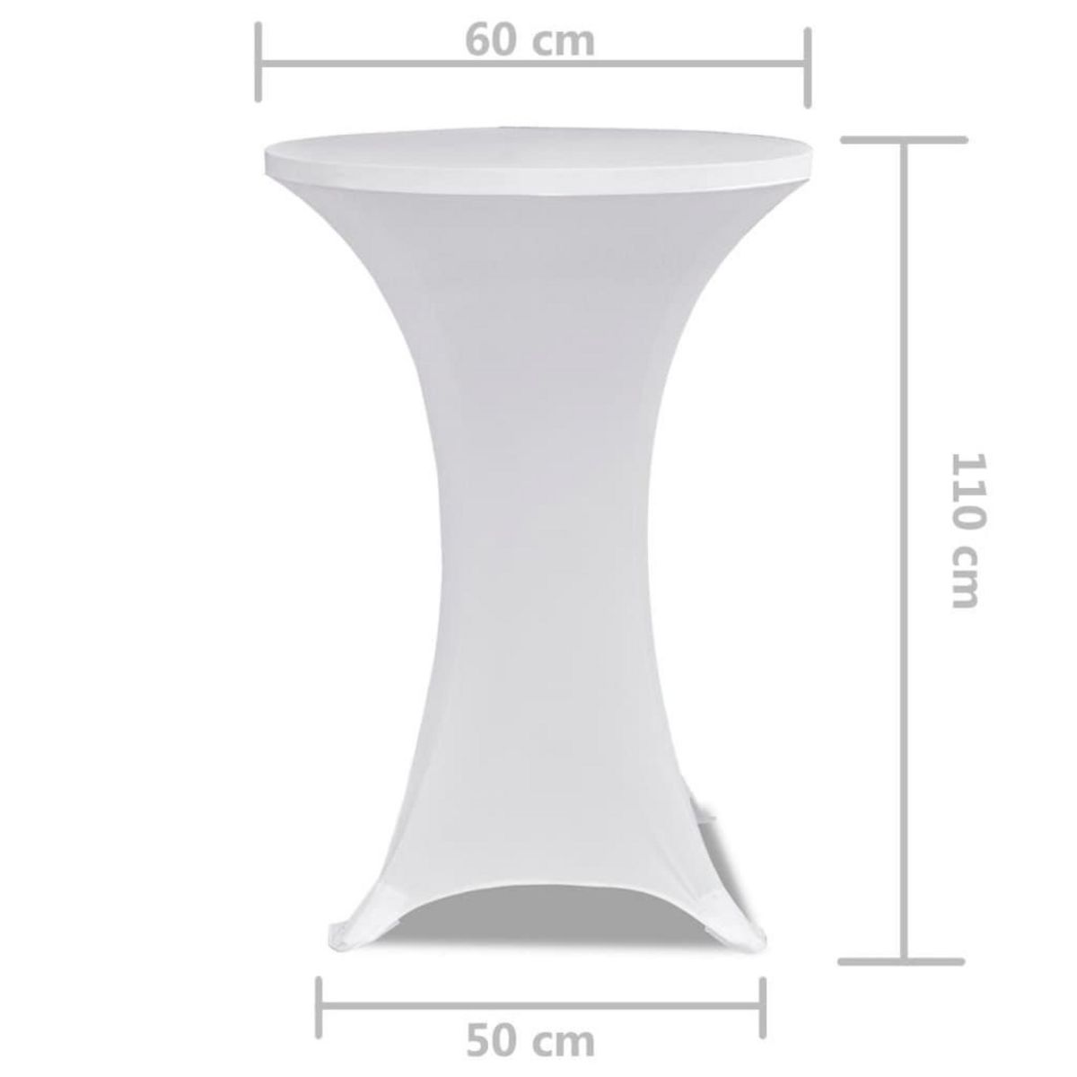 VIDAXL Housses elastiques de table Ø 60 cm Blanc 2 pcs