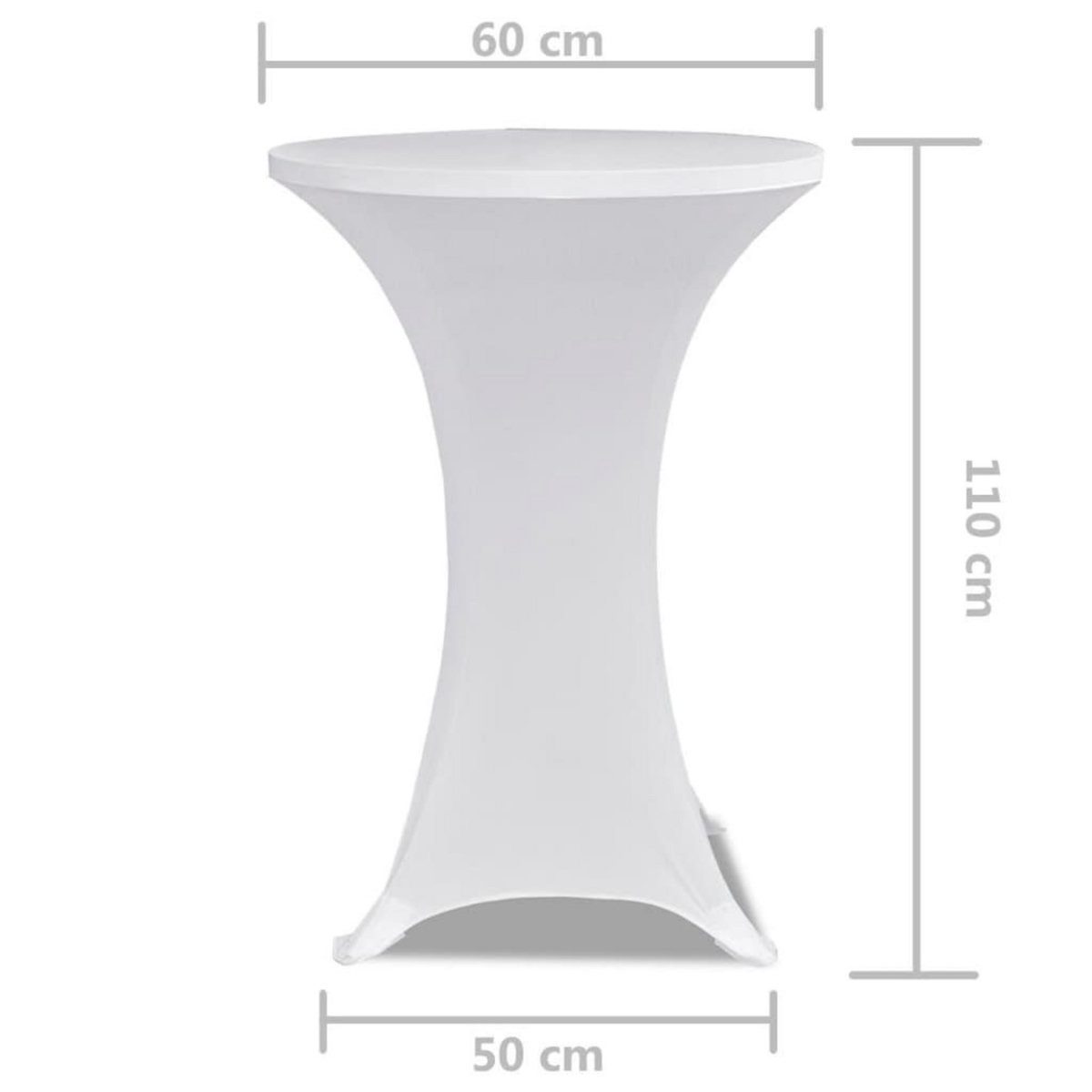 VIDAXL Housses elastiques de table Ø 60 cm Blanc 2 pcs