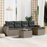 VIDAXL Salon de jardin 6 pcs avec coussins gris resine tressee