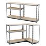 Voir la diapositive 5 : EUROSPEN Etagère de rangement modulable et polyvalente pour atelier, garage, cave... Charge Lourde max 875kg -180x90x40cm - Gris
