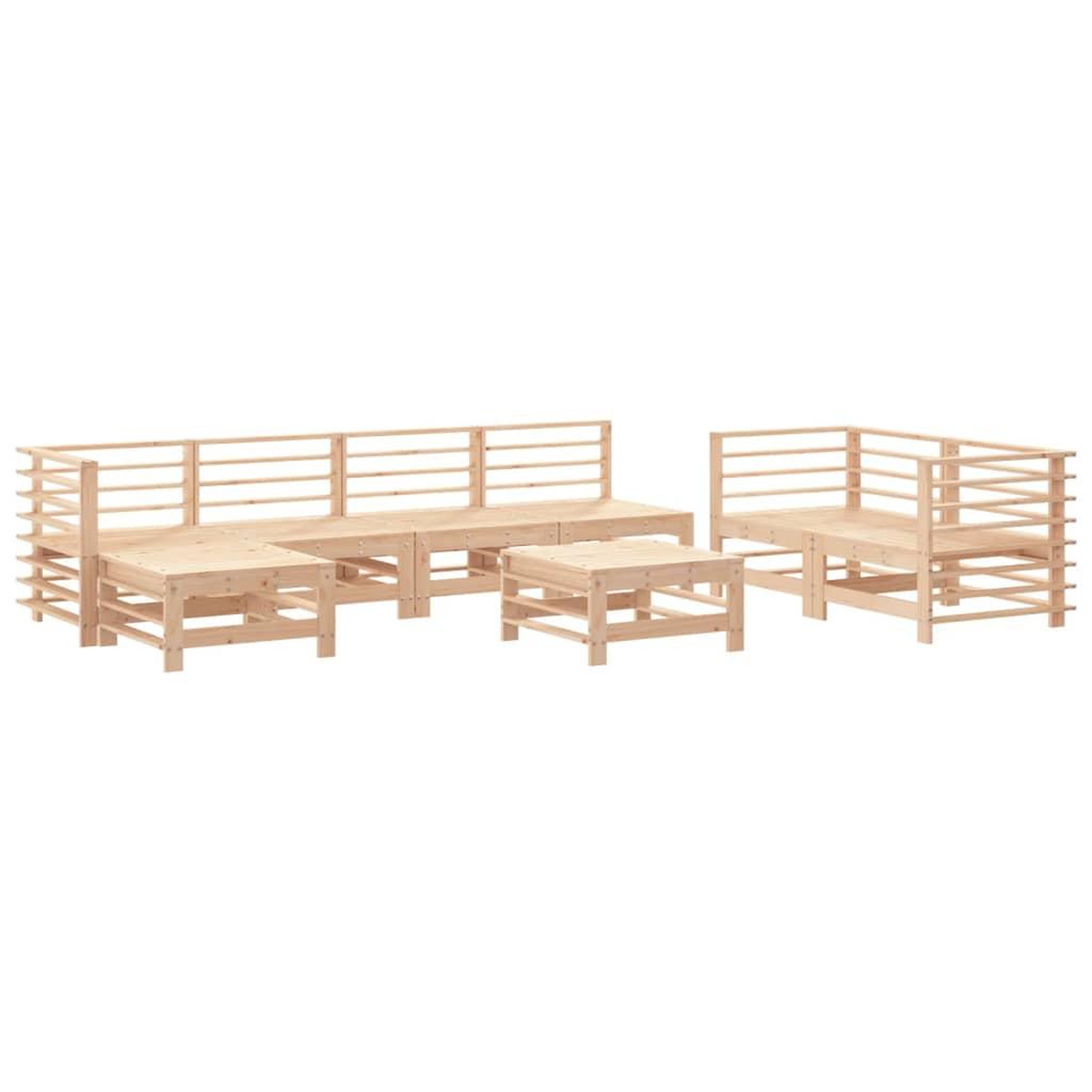 Voir la diapositive 2 : VIDAXL Salon de jardin 8 pcs Bois de pin massif
