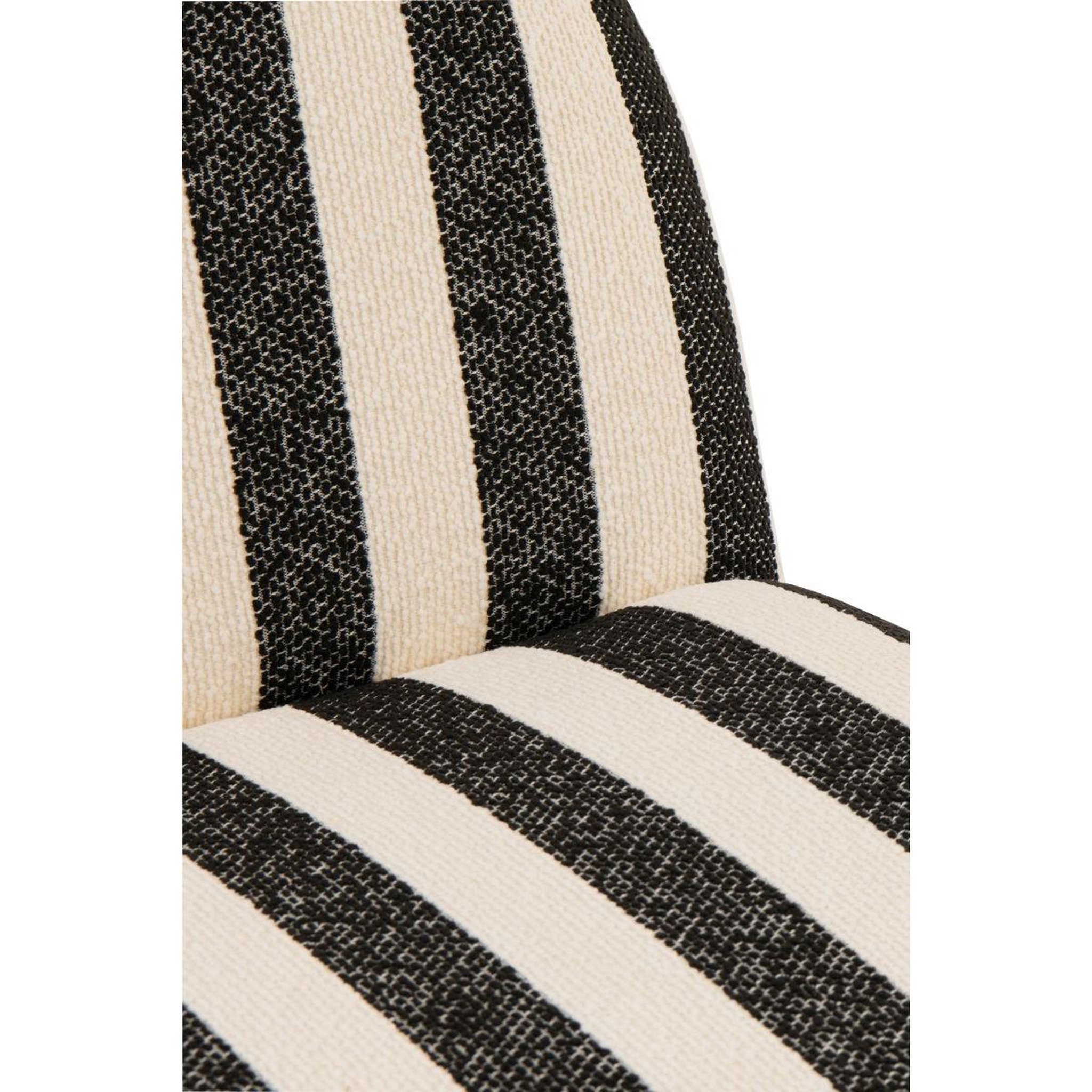 Voir la diapositive 5 : J-LINE Fauteuil à rayures  ligné  76cm noir & blanc cassé