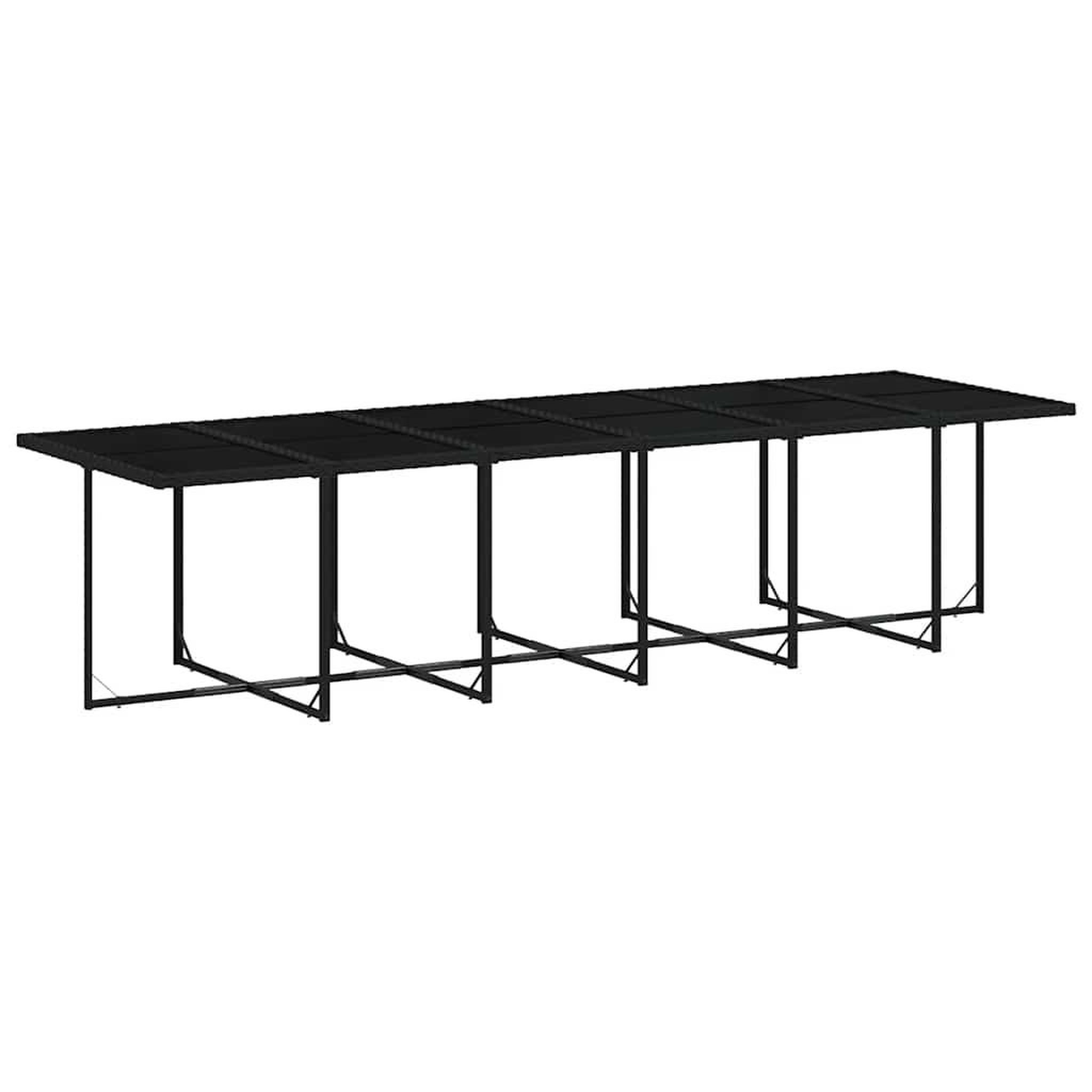 Voir la diapositive 4 : VIDAXL Ensemble a manger de jardin 17 pcs coussins noir resine tressee