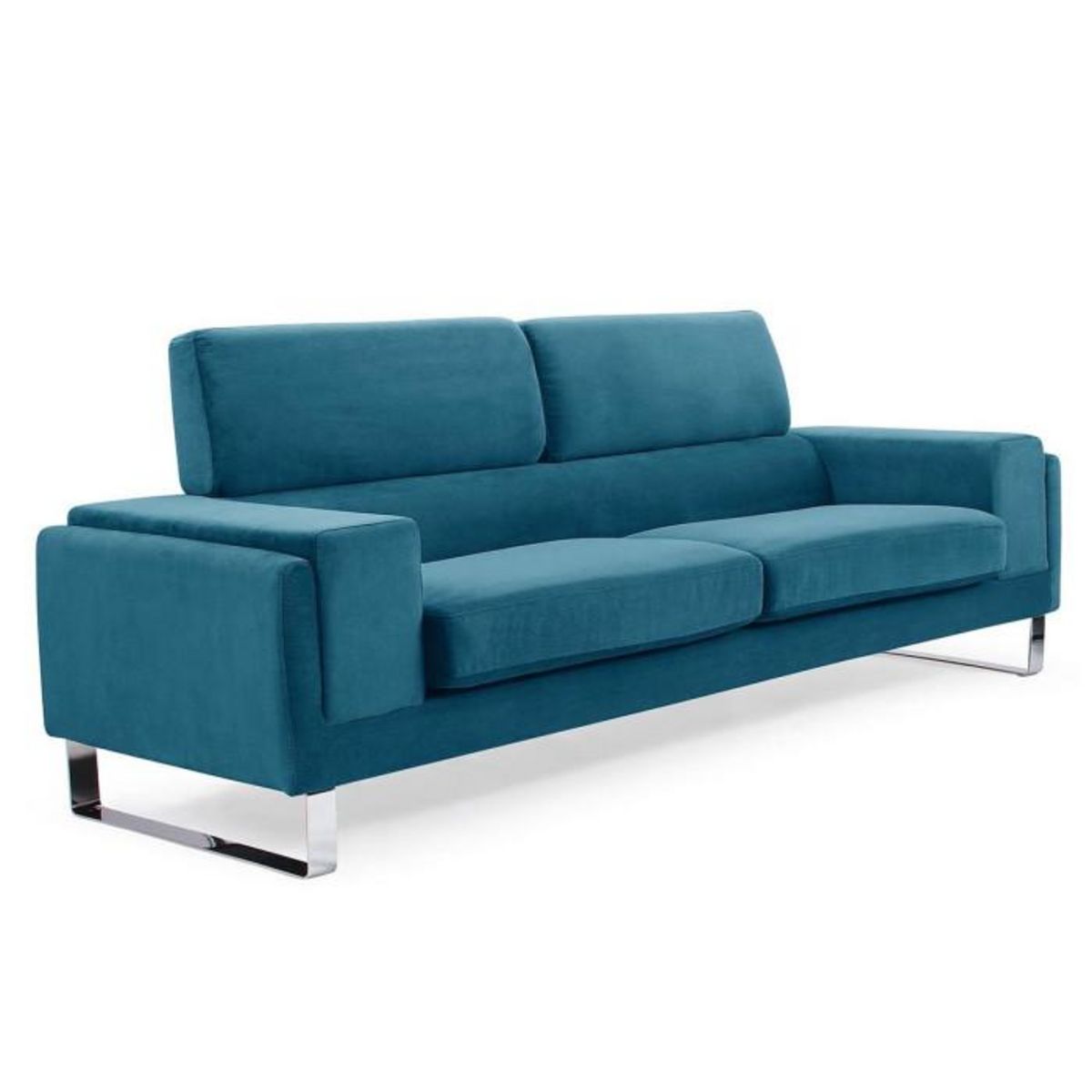 Paris Prix Canapé 3 Places Velours Côtelé  Ezekiel  198cm Bleu