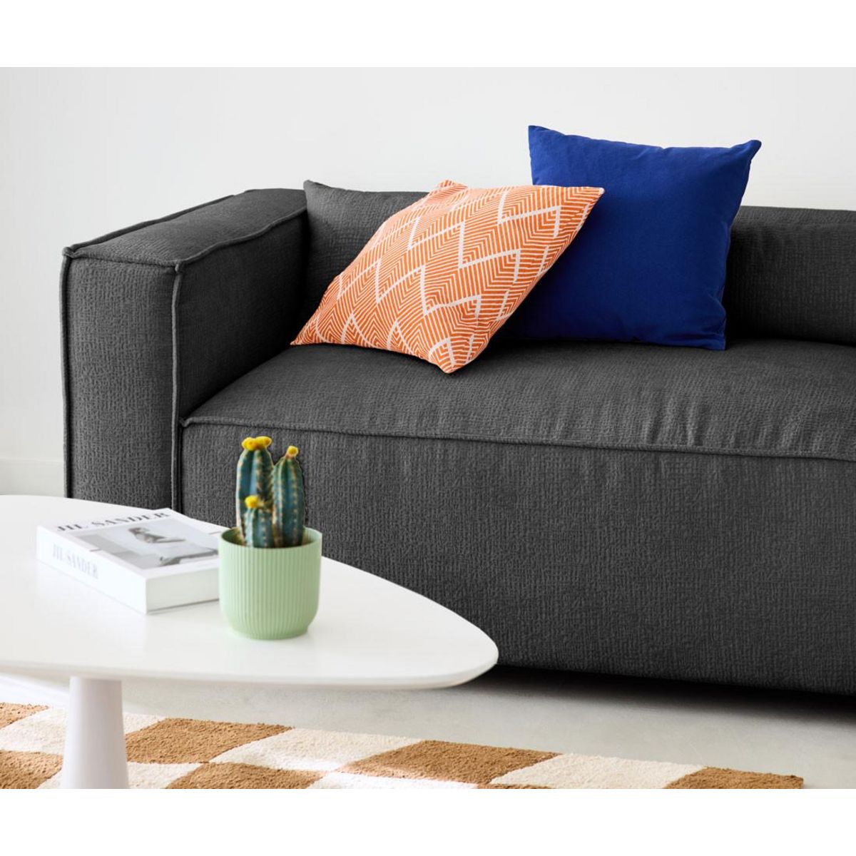 LISA DESIGN Ela - canapé d'angle droit 4 places - en tissu velours relief