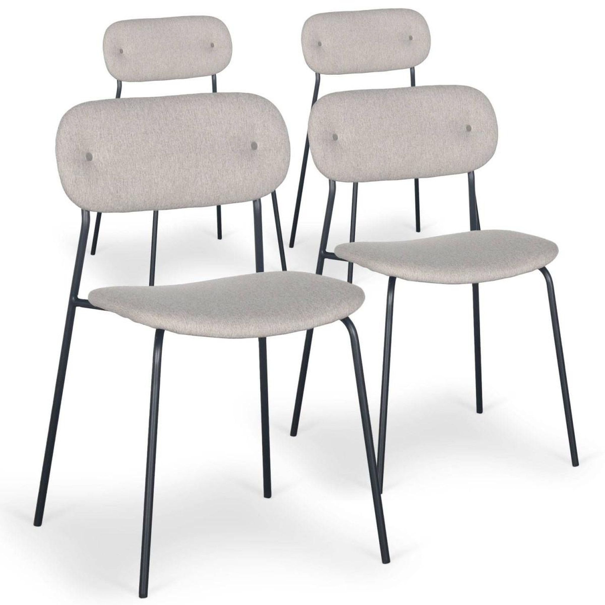 Voir la diapositive 2 : Paris Prix Lot de 4 chaises design  tyler  80cm beige