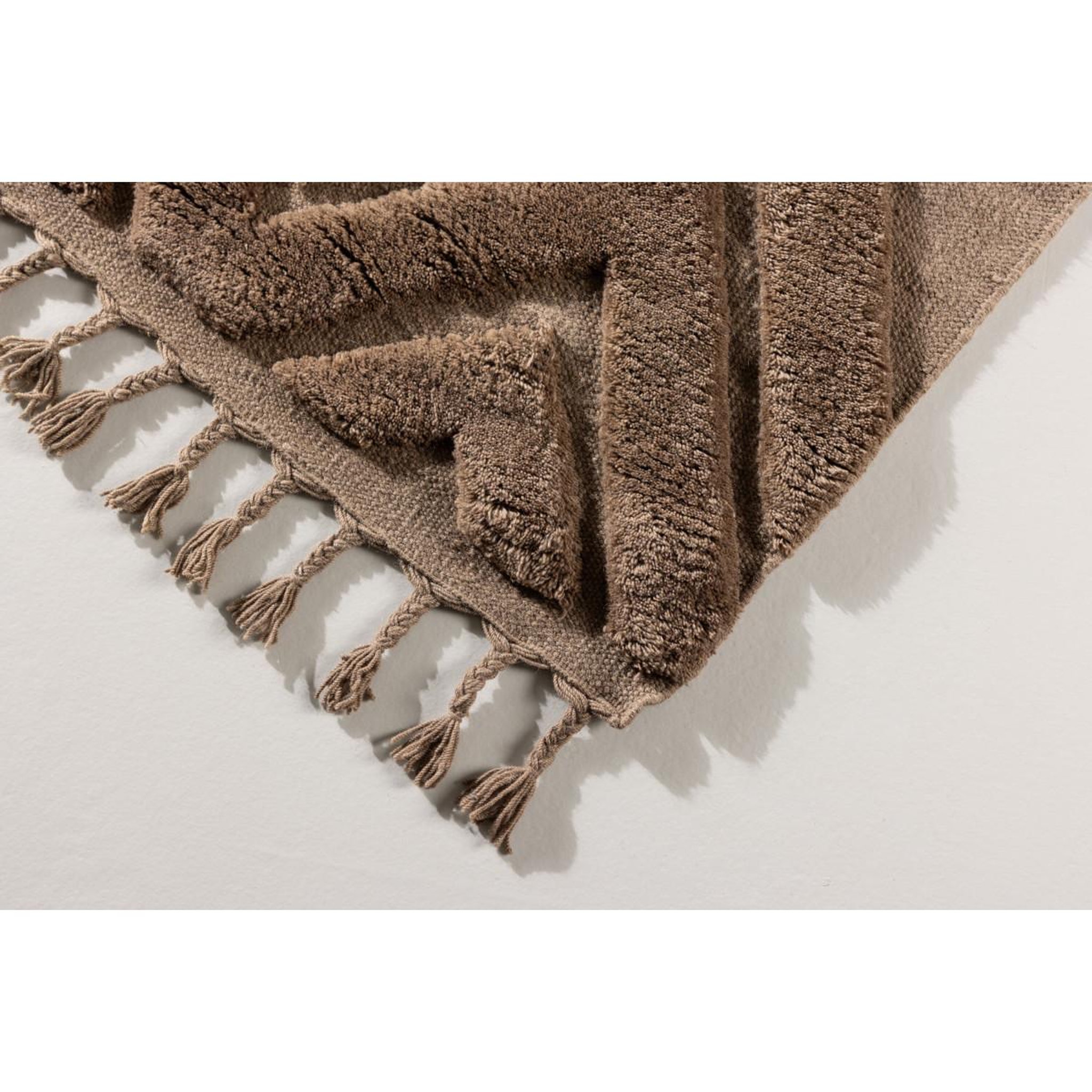 Voir la diapositive 4 : Paris Prix Tapis déco en laine  dahlia  200x300cm marron foncé