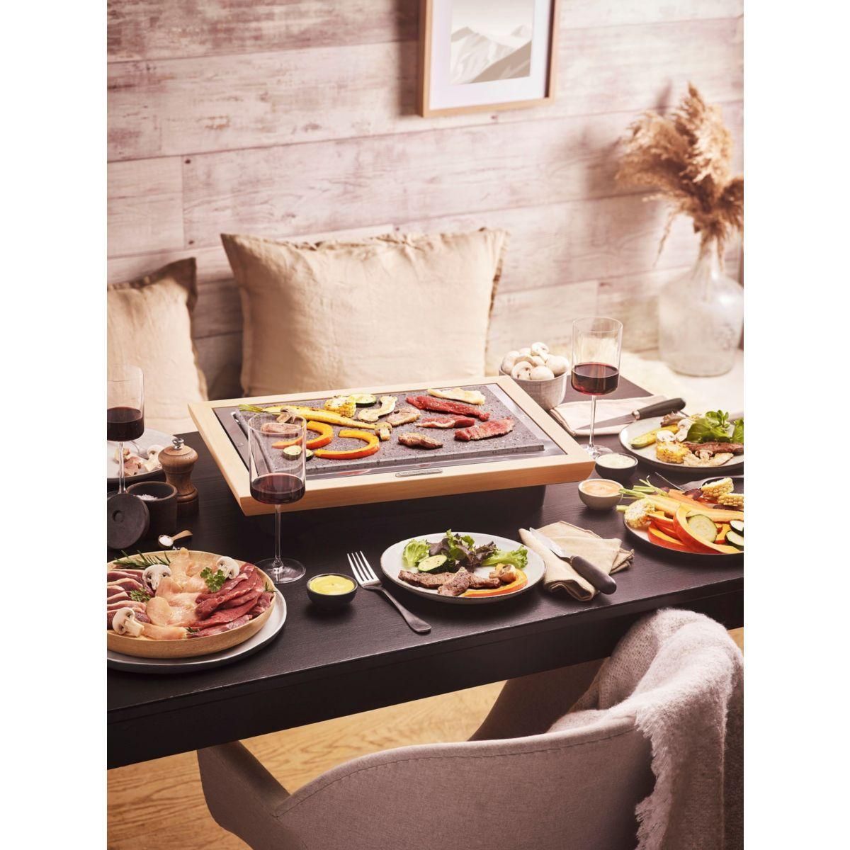 LAGRANGE Pierre à cuire Grill' Pierre® Deluxe bois clair à poser, 37.3x23.4 cm