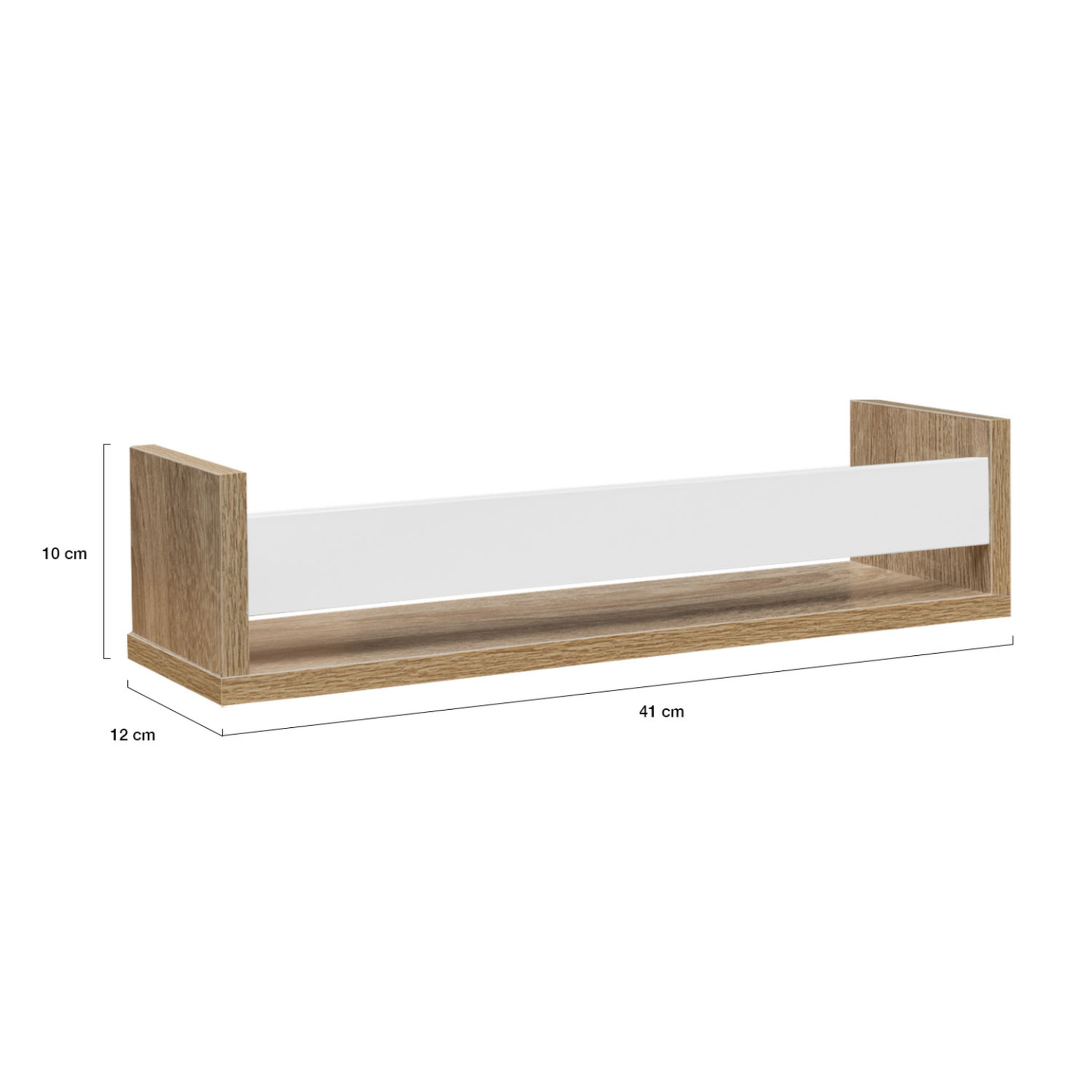 Voir la diapositive 4 : ID MARKET Lot de 3 étagères à épices murales jules façon hêtre et blanc