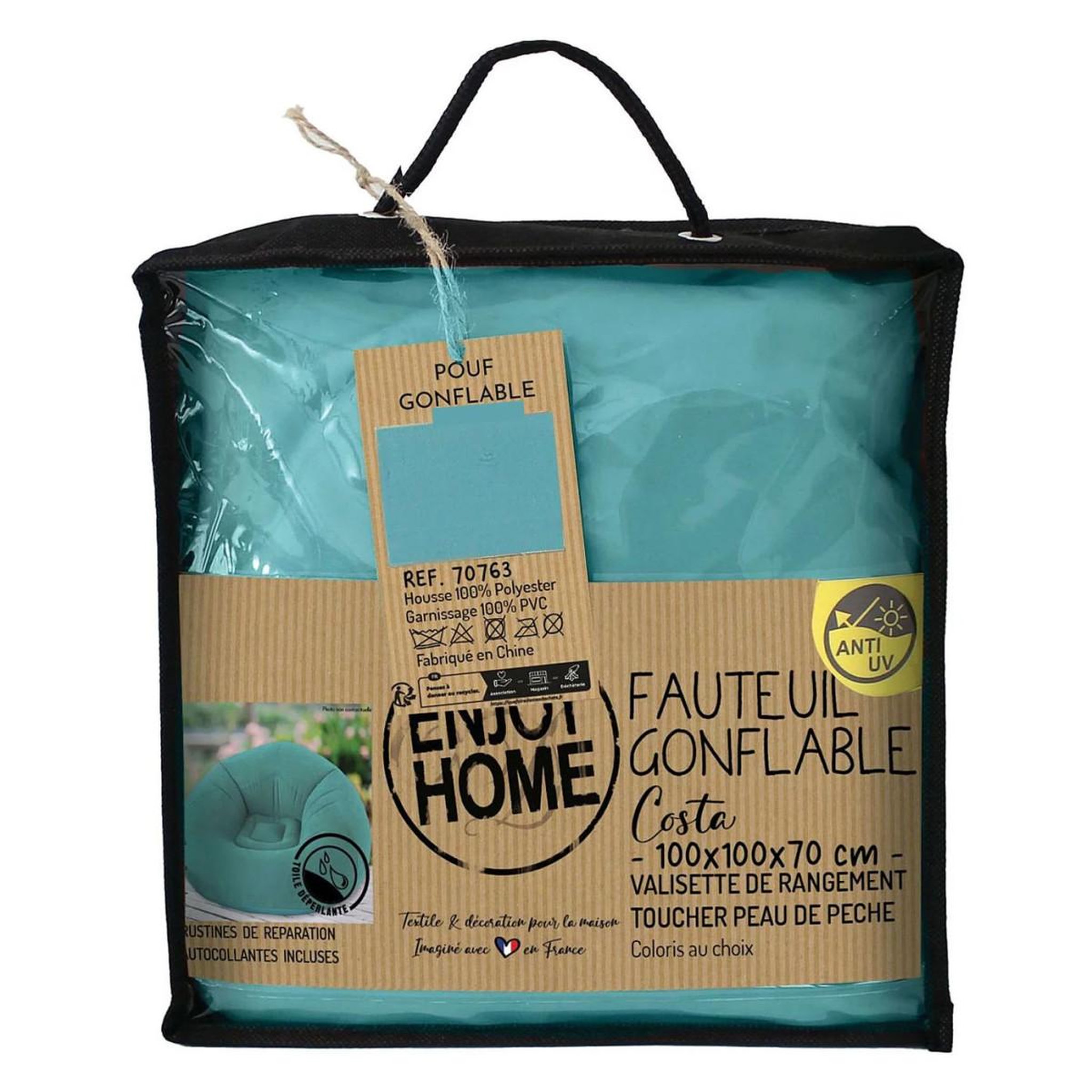 Voir la diapositive 3 : ENJOY HOME Fauteuil d'extérieur gonflable  costa  100cm émeraude