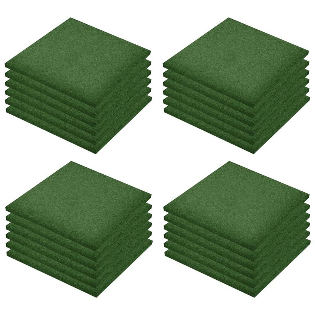 VIDAXL Carreaux de protection antichoc 24pcs Caoutchouc 50x50x3cm Vert