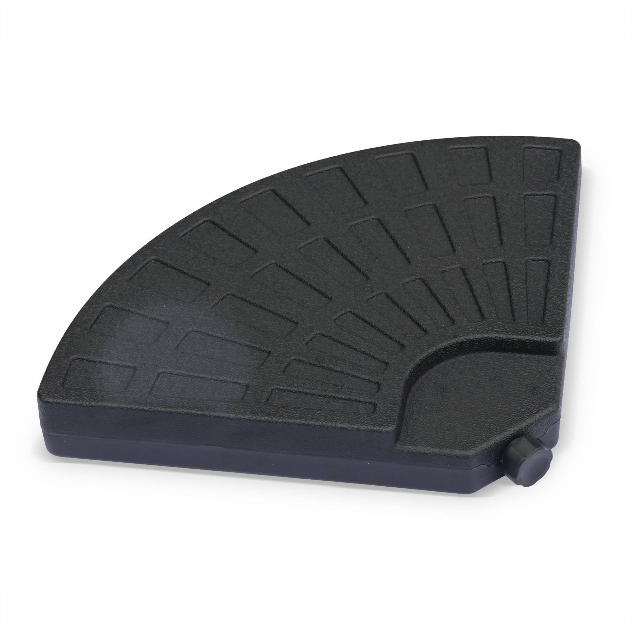 Voir la diapositive 2 : SWEEEK Lot de 4 dalles arrondies 48x48cm à lester - Pour parasol déporté avec pied type  croix . base. socle. poids