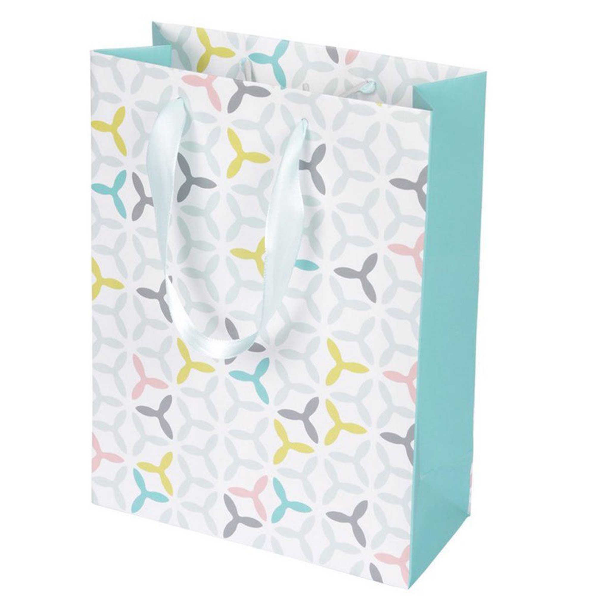 HOMEA Sac Cadeau Imprimé  Geo Ellipse  14cm Bleu