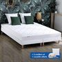 Voir la diapositive 2 : Ensemble matelas mémoire de forme + sommier 2 x 80 x 200 cm+ oreiller + couette TIPHAINE