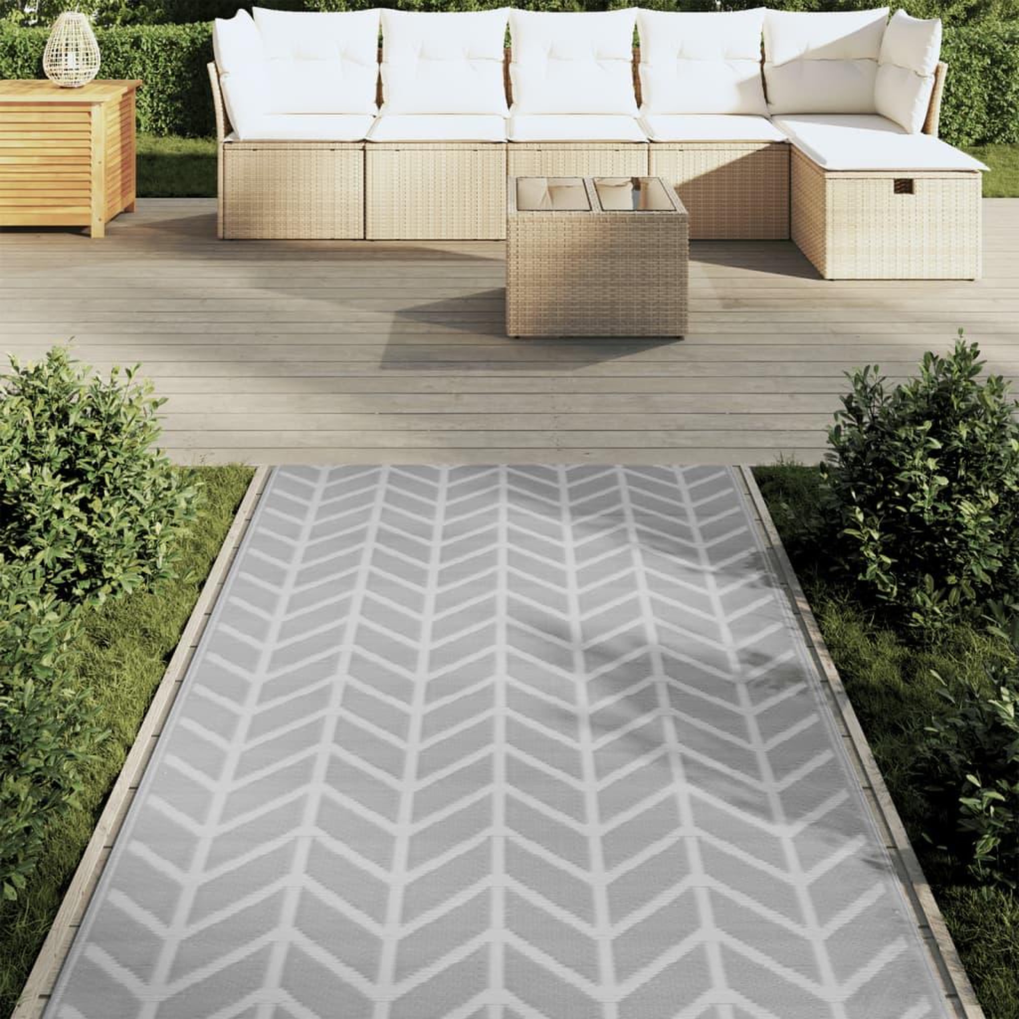 Voir la diapositive 3 : VIDAXL Tapis d'exterieur ARAKIL Gris 120x180 cm PP
