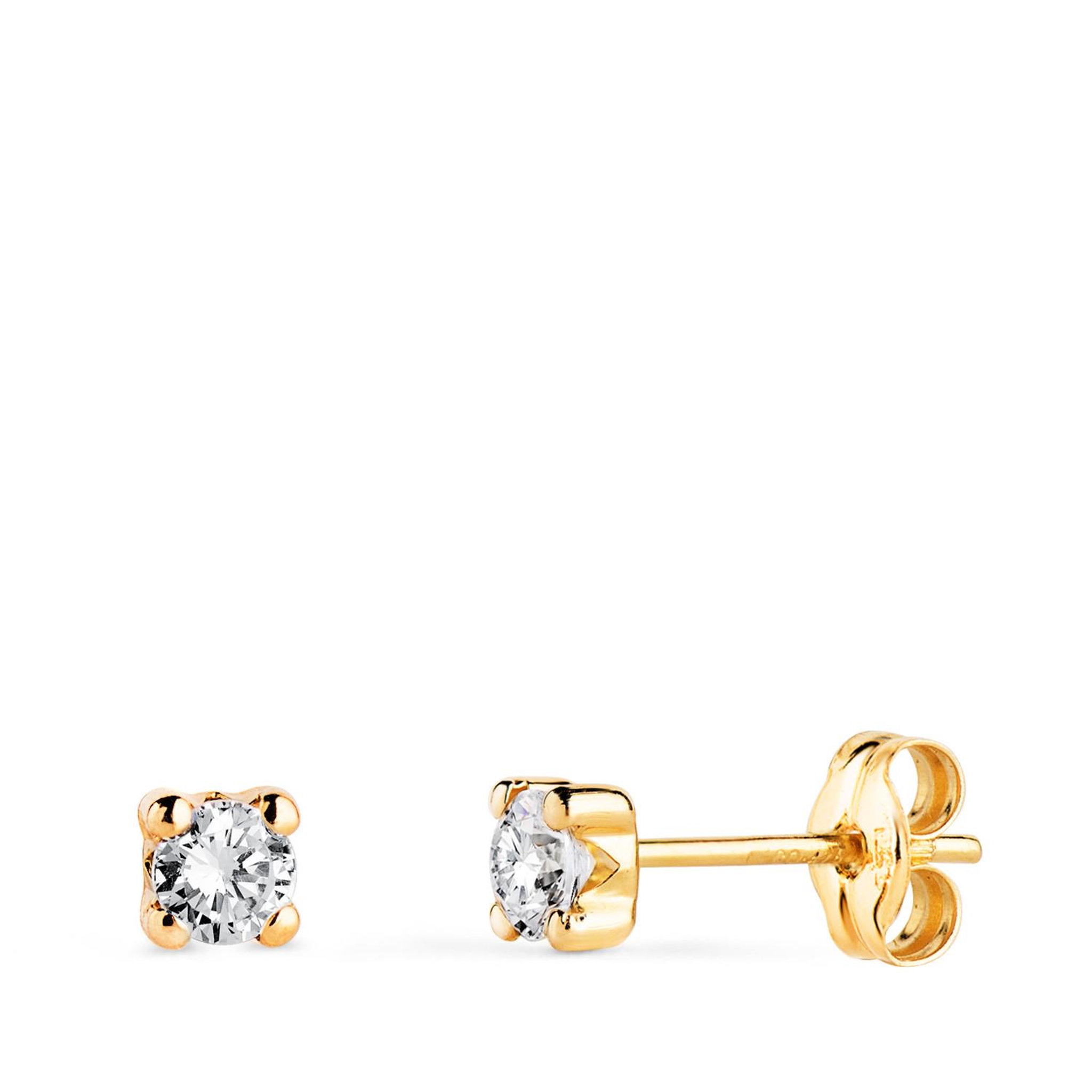 L'ATELIER D'AZUR Boucles d'Oreilles Or 18 Carats 750/000 Jaune Zirconium