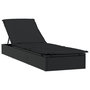 Voir la diapositive 2 : VIDAXL Chaise longue 1 pc avec coussin noir 201x55x62cm résine tressée