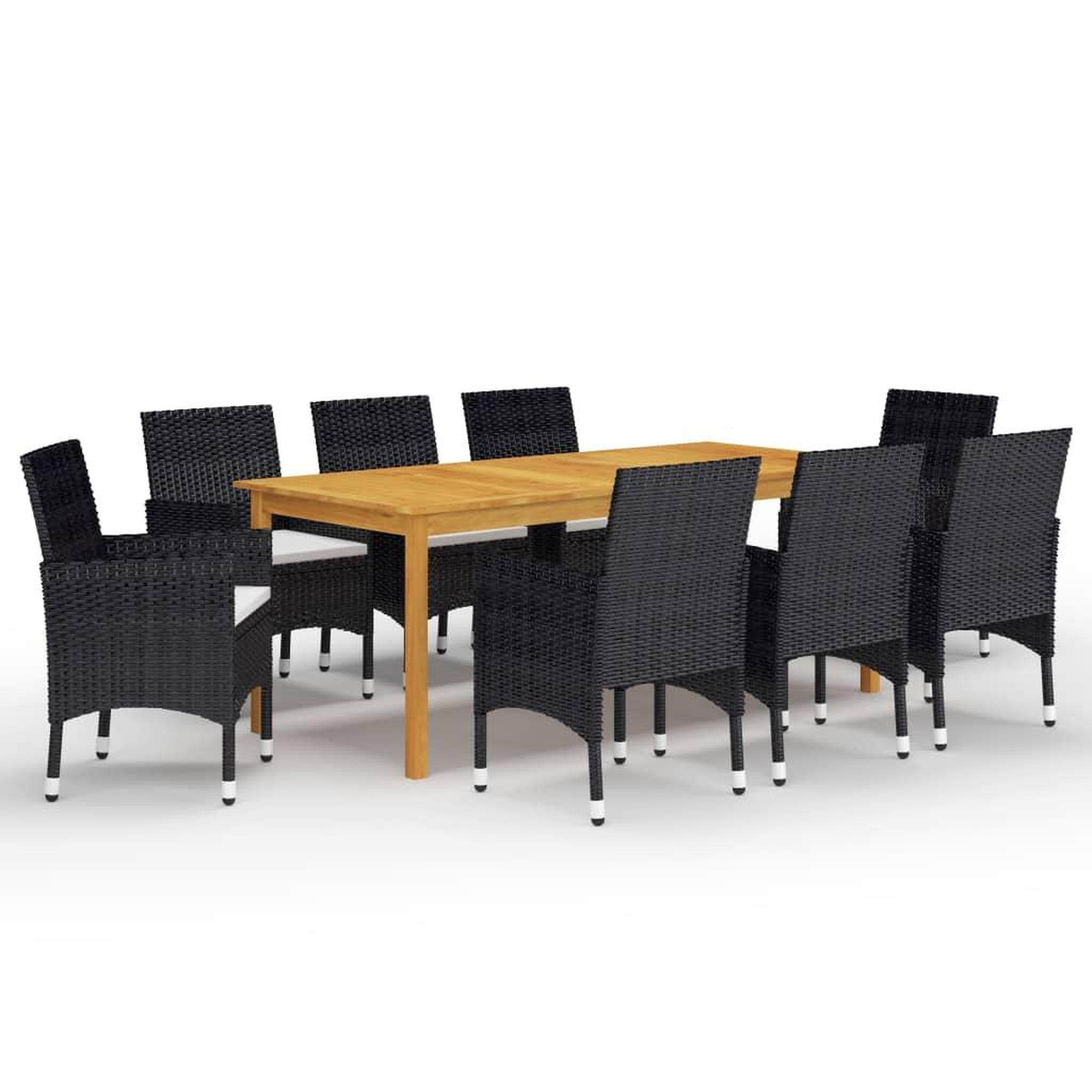 Voir la diapositive 1 : VIDAXL Ensemble a manger de jardin 9 pcs Noir