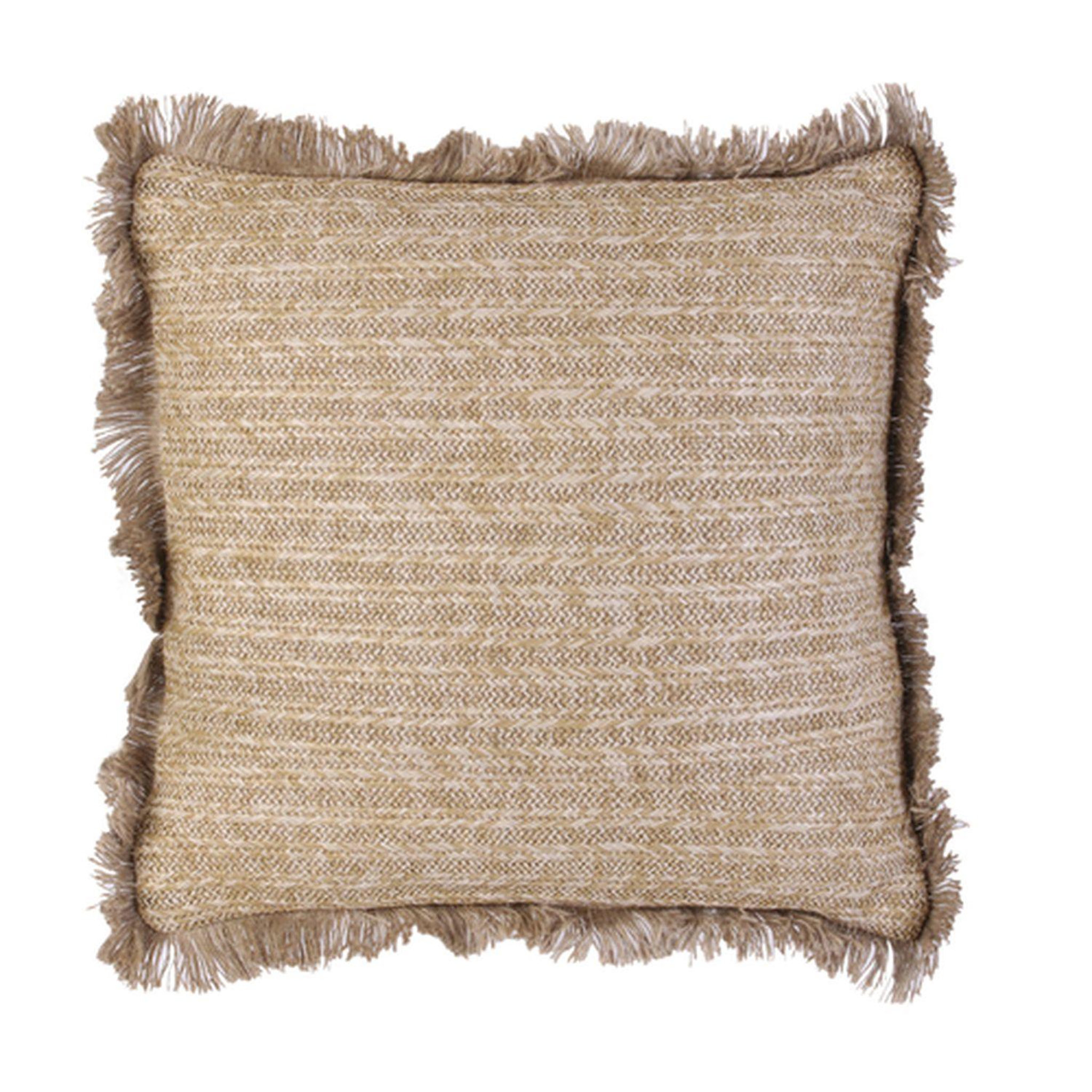 The Home Deco Factory Coussin design bord de mer en jute Raphia. Coloris disponibles : Beige