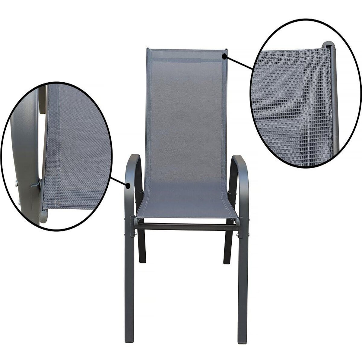 Habitat et Jardin Salon de jardin repas 8 places  Cordoba XL 180  - Gris