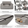 Voir la diapositive 4 : tectake Siège auto pour chien avec une laisse de sécurité et 2 sangles de fixation réglables en longueur gris