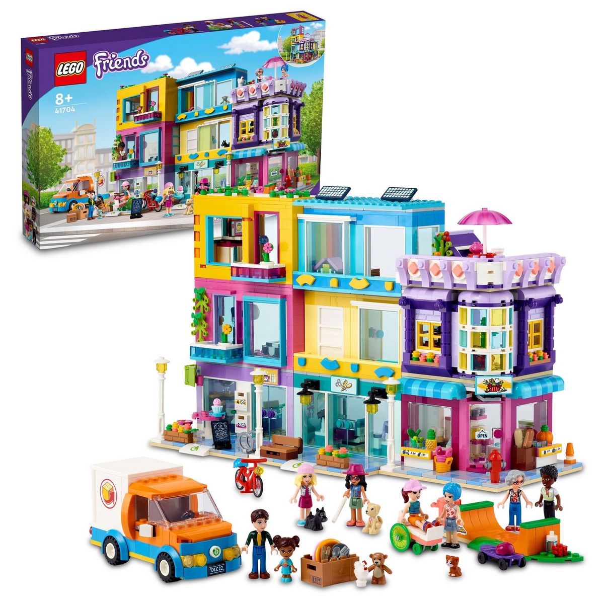 LEGO Friends 41704 - L&rsquo;Immeuble de La Grand-Rue, Maison de Poupée Heartlake City avec Café