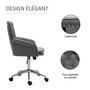 HOMCOM Fauteuil de bureau chaise de bureau pivotant hauteur réglable 54L x 71l x 94-110H cm velours gris
