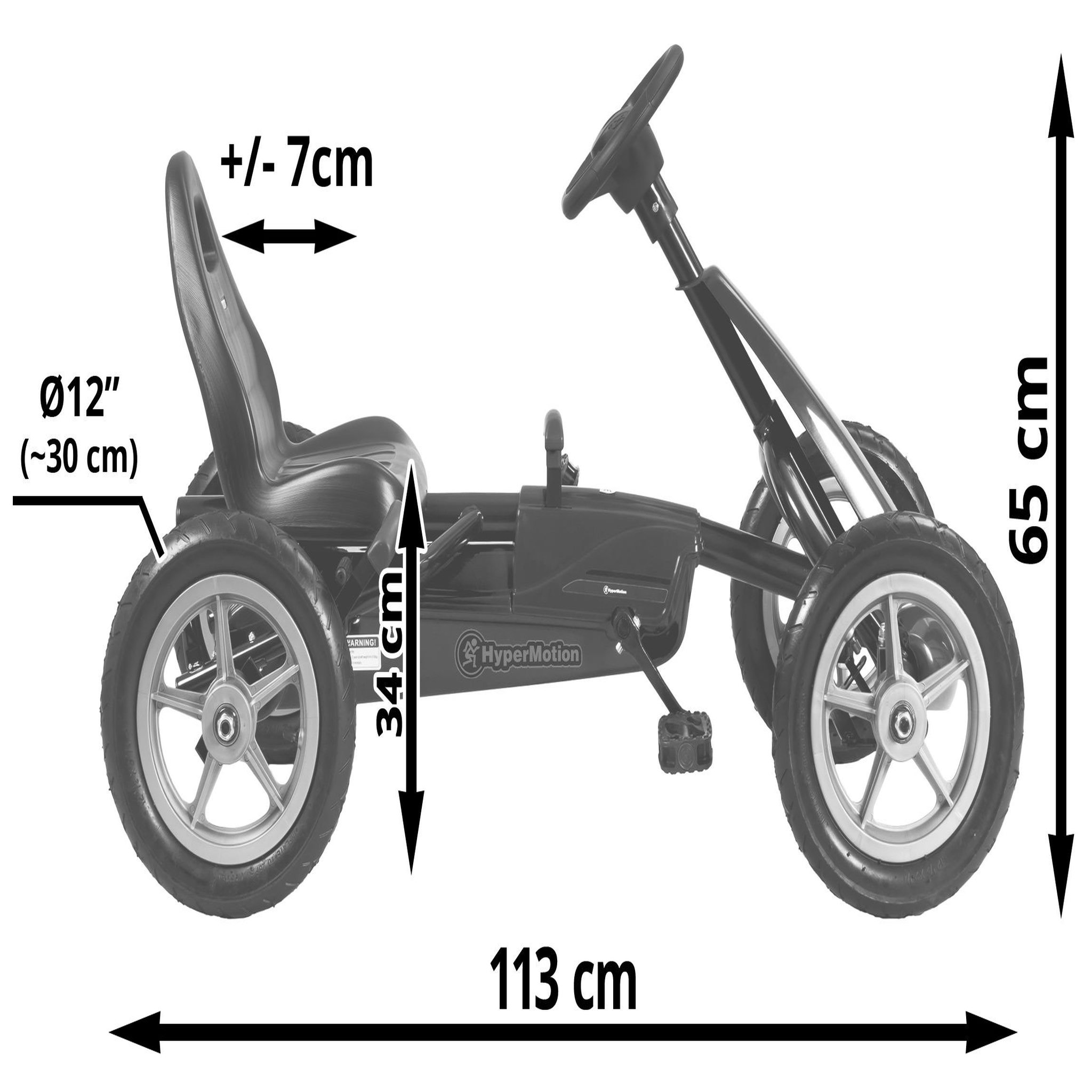 Voir la diapositive 4 : HYPERMOTION Kart à Pédales Enfant +5 ans, HyperMotion Evoque, Roues Gonflables 50 kg