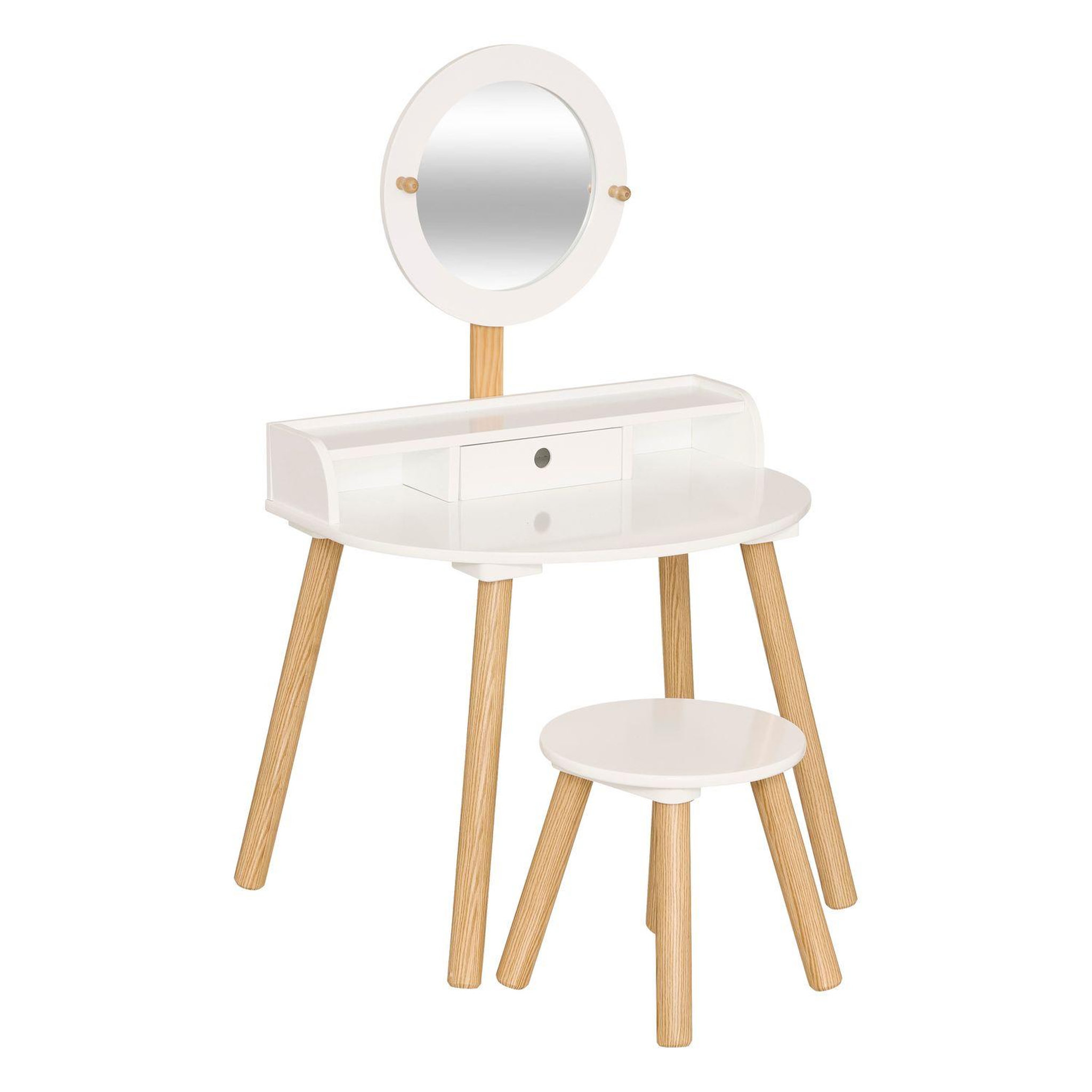 ATMOSPHERA Coiffeuse avec tabouret enfant BELLA - Blanc