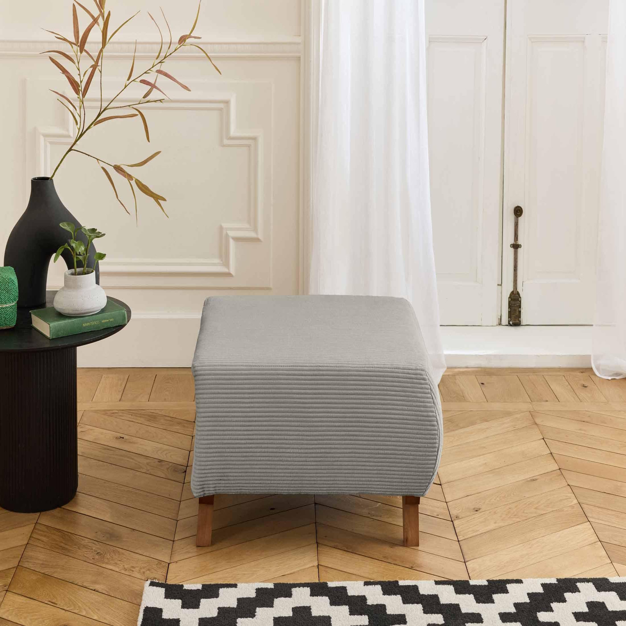 Voir la diapositive 2 : BEST MOBILIER Cristal - pouf modulable - 65 cm - en velours côtelé