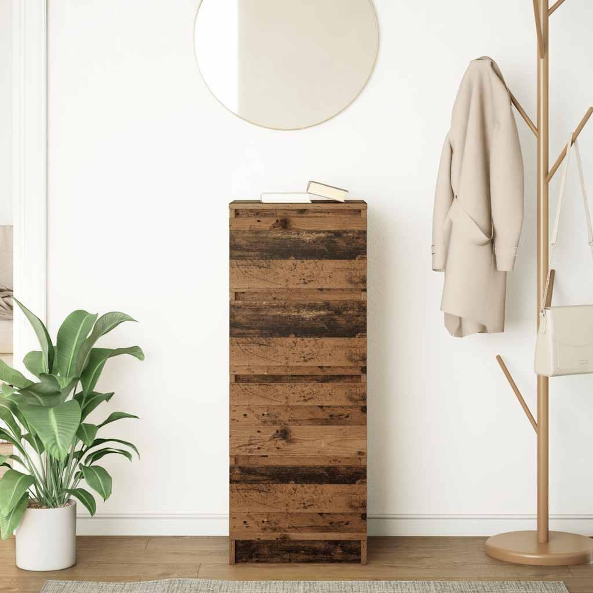Voir la diapositive 3 : VIDAXL Buffet vieux bois 37,5x35x99 cm bois d'ingenierie