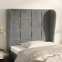 Voir la diapositive 1 : VIDAXL Tete de lit avec oreilles Gris clair 93x23x118/128 cm Velours