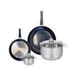 ELO Ensemble de 2 Poêles de cuisson 24 et 32 cm et 2 faitouts 12 et 24 cm Elo Prima Brillant