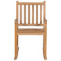 Voir la diapositive 3 : VIDAXL Chaise a bascule avec coussin bleu Bois de teck solide