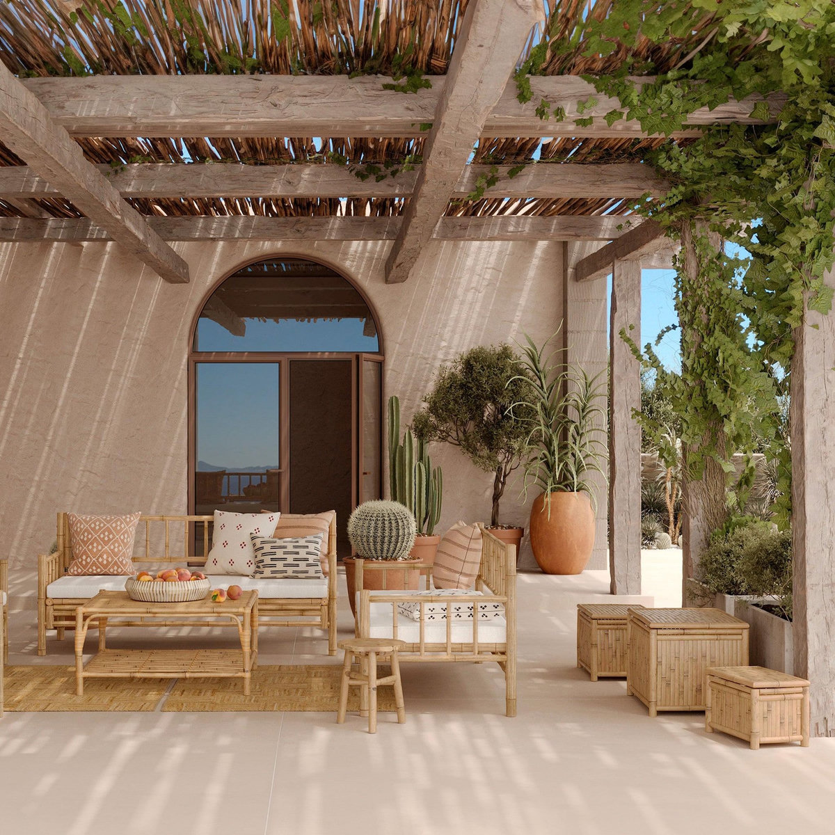 Rendez vous déco Lot de 3 coffres de jardin en bambou-Vadella