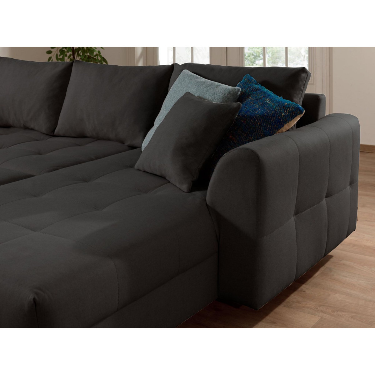 LISA DESIGN Rune - canapé panoramique avec pouf d'appoint - 7 places - style scandinave - gauche