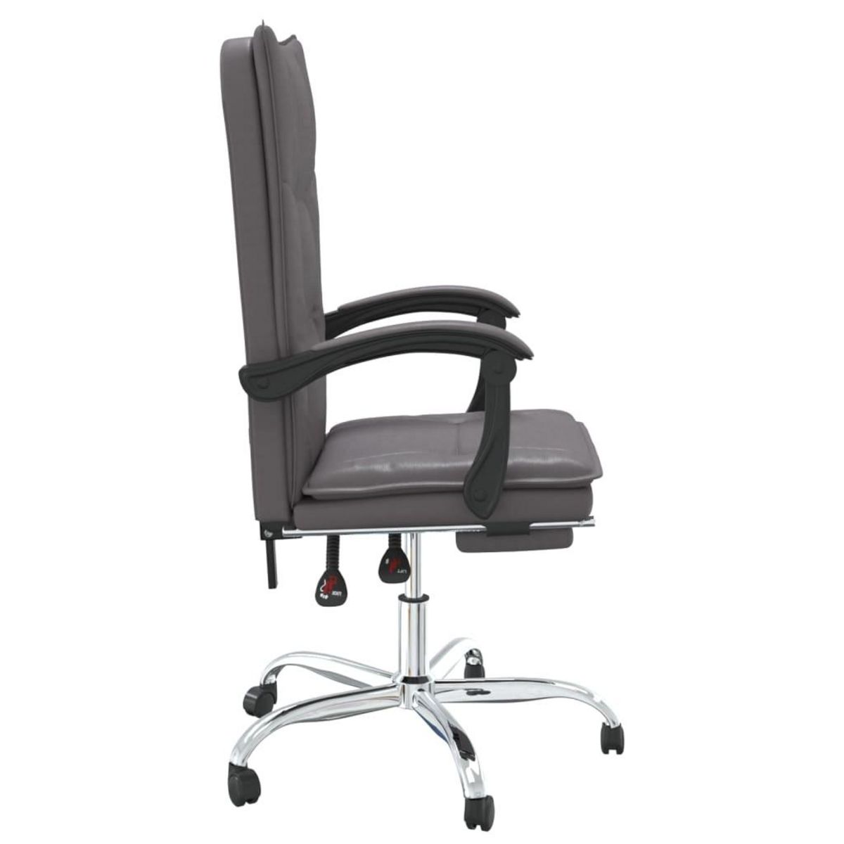 VIDAXL Fauteuil inclinable de bureau Gris Similicuir