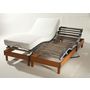 Voir la diapositive 3 : Ensemble lit relaxation électrique TPR matelas 100% latex 3 zones 63kg/m3 + 2 sommiers 80x200 cm avec réglage fermeté au niveau lombaire  SYMPHONIE
