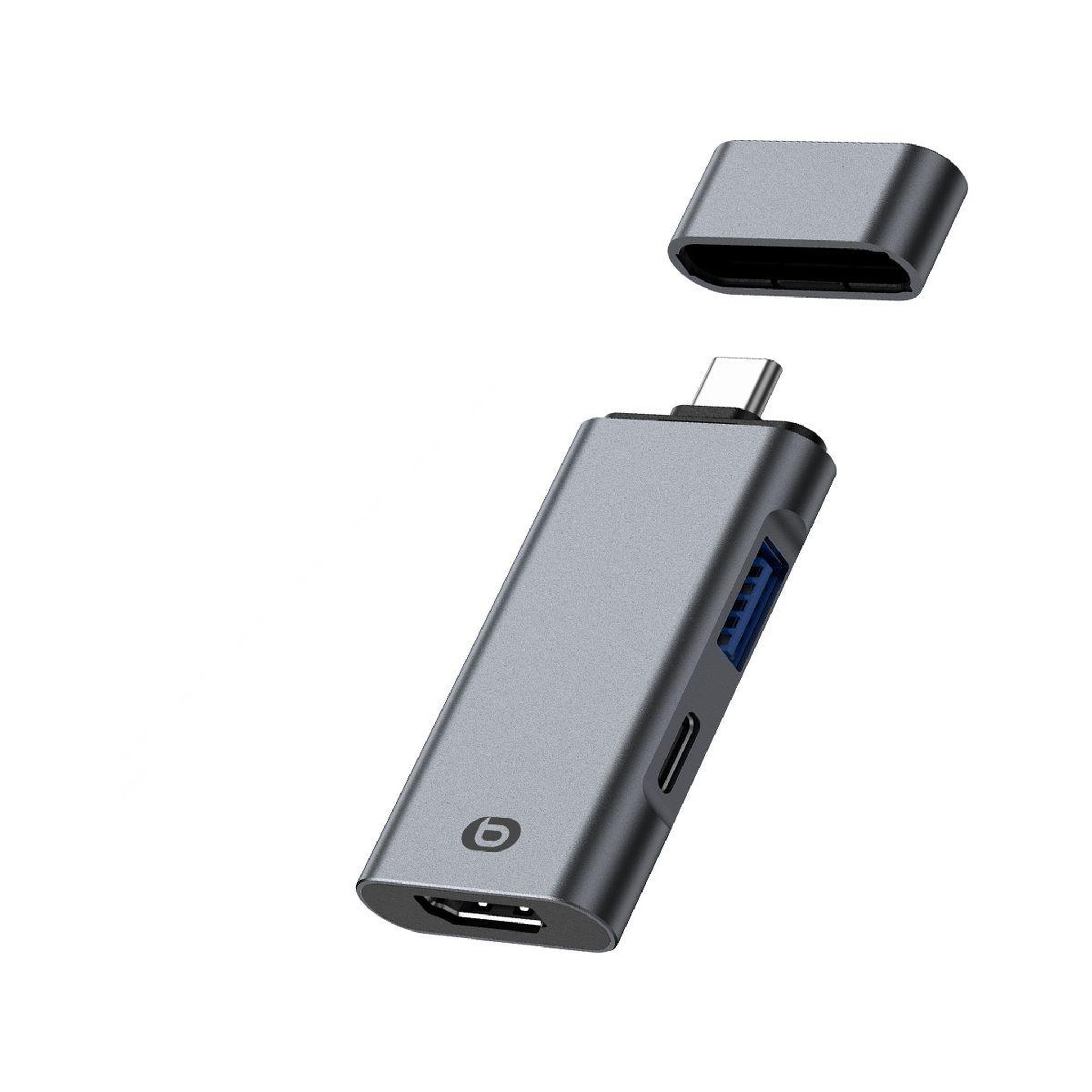ESSENTIEL B Hub USB C 3 en 1 avec HMDI - PD - USB-A 3.0