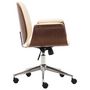 Voir la diapositive 4 : VIDAXL Chaise de bureau Creme Bois courbe et similicuir