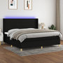 Voir la diapositive 1 : VIDAXL Sommier a lattes de lit matelas et LED Noir 200x200 cm Tissu