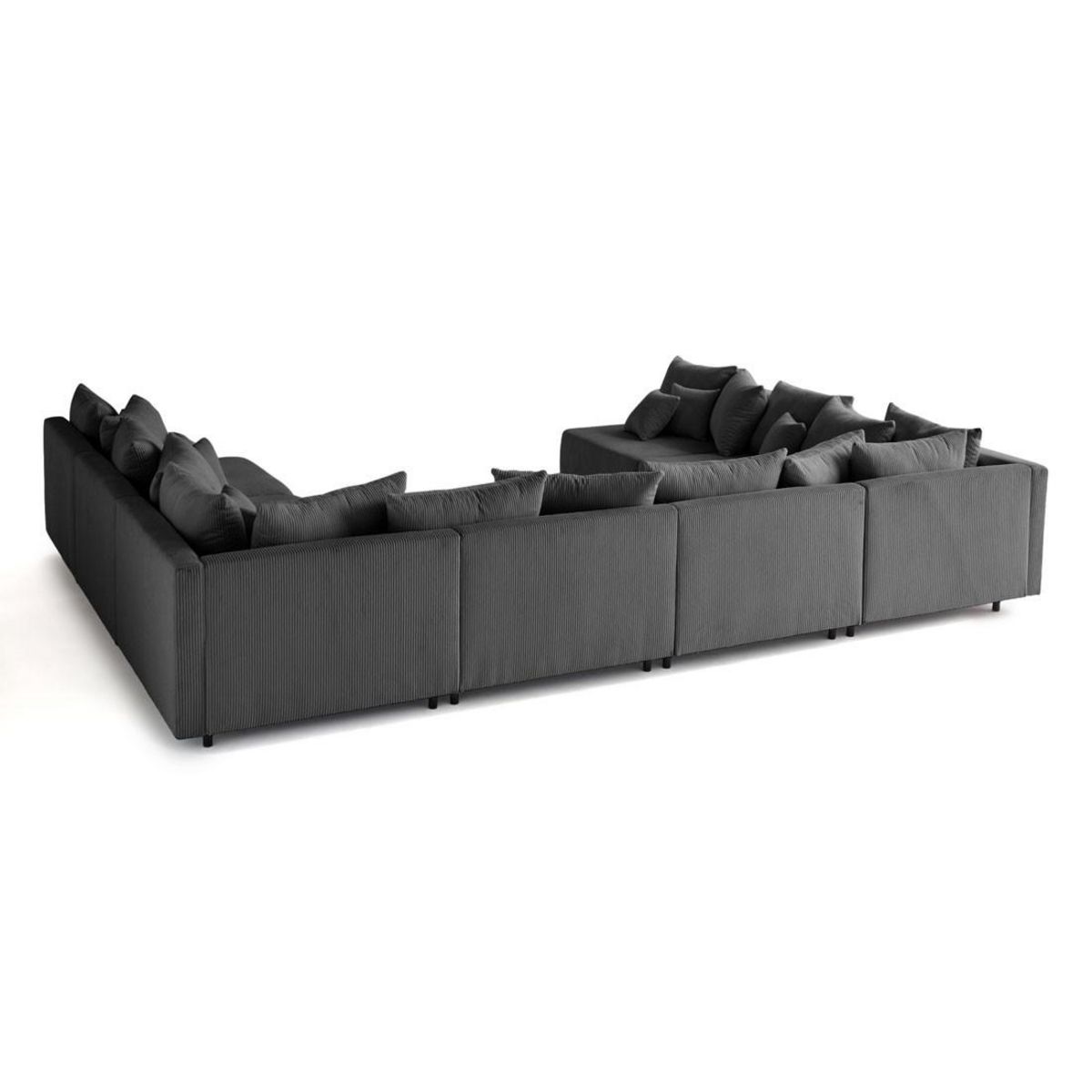 LISA DESIGN Edinburg - canapé modulable panoramique 8 places - en velours côtelé