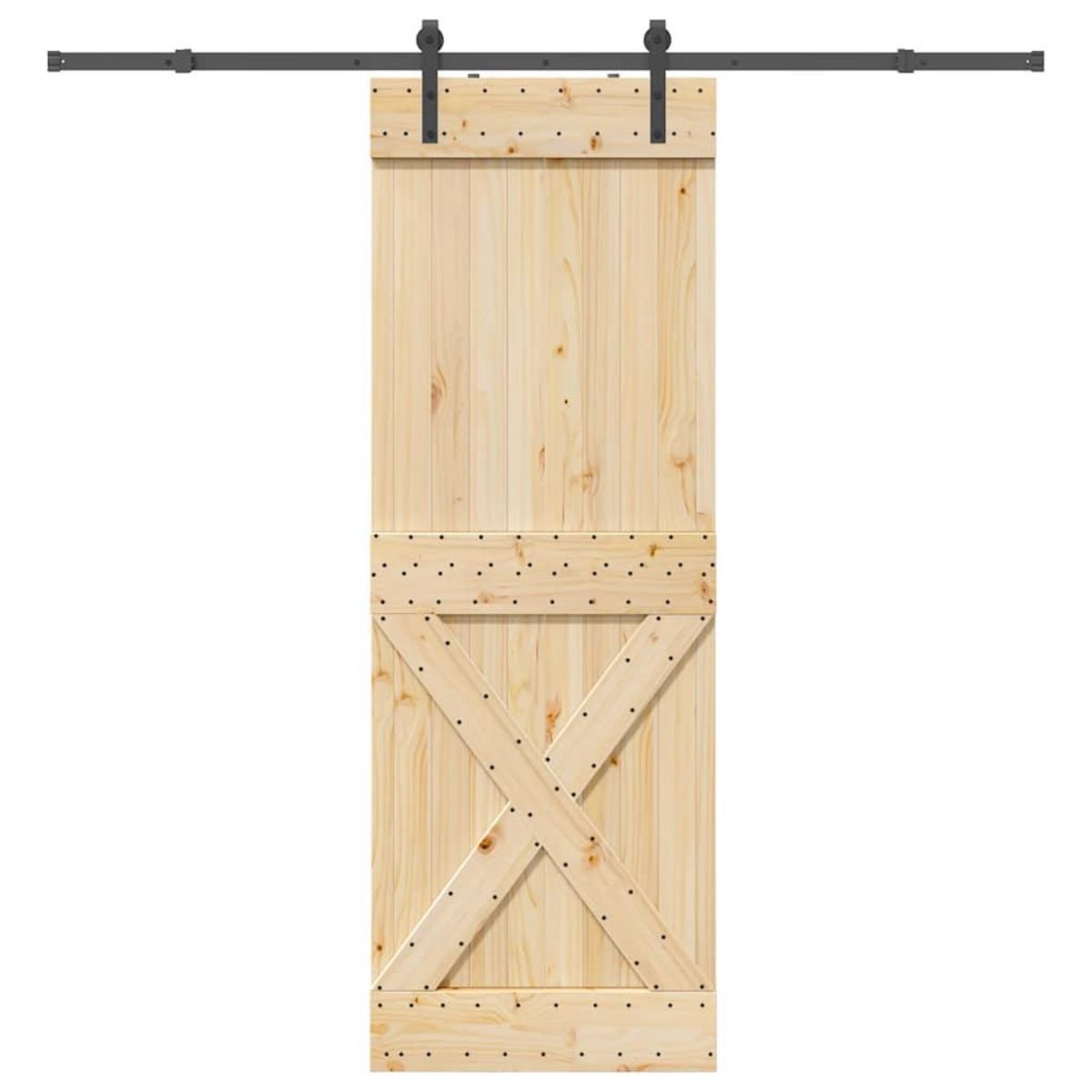 VIDAXL Porte coulissante et kit de quincaillerie 80x210 cm pin massif