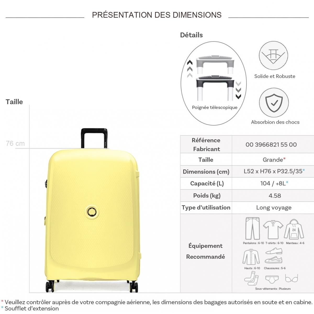 Delsey Grande valise rigide Beaumont TSA Polypropylène 76cm
