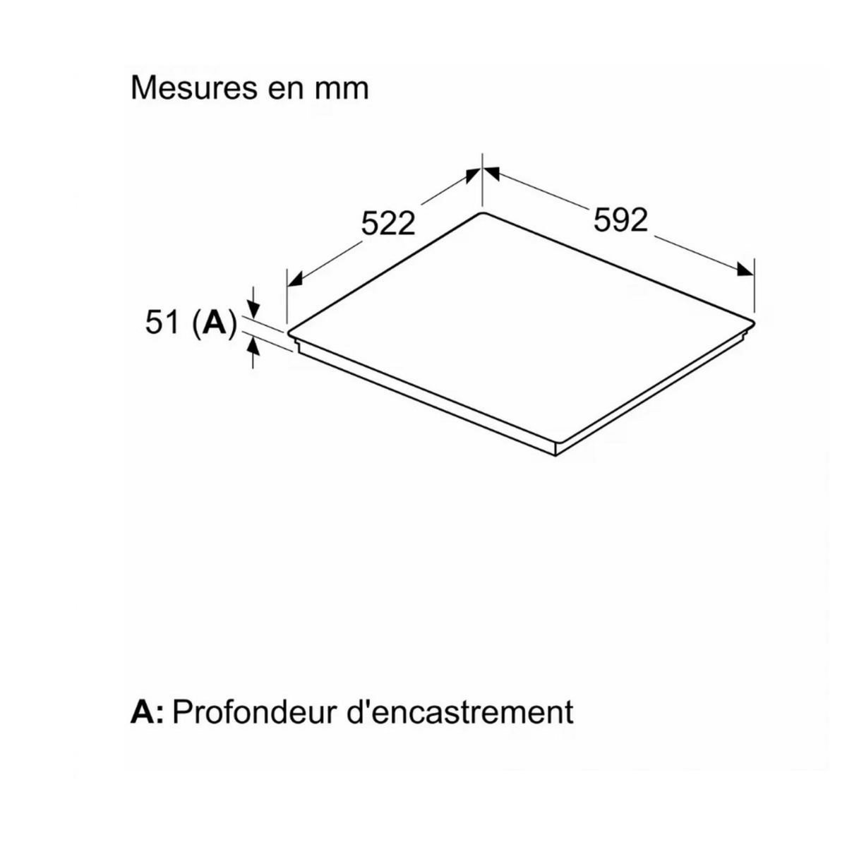 Siemens Table de cuisson induction 60cm 4 feux 7400w noir - EX651HXC1E