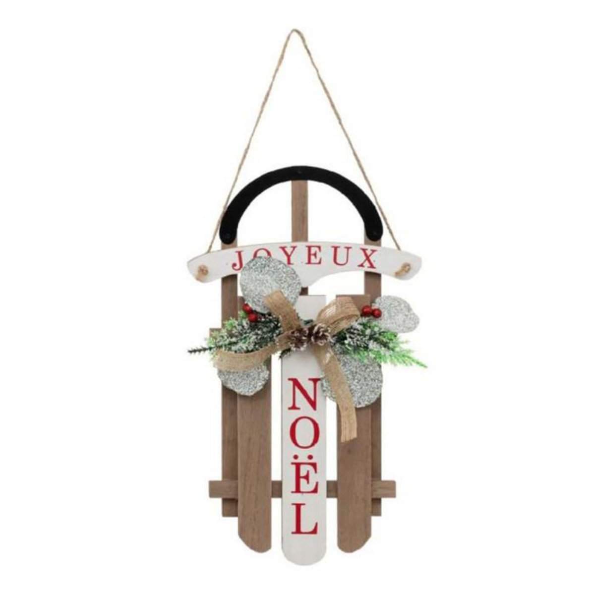 ATMOSPHERA Suspension Déco Noël  Luge  35cm Marron