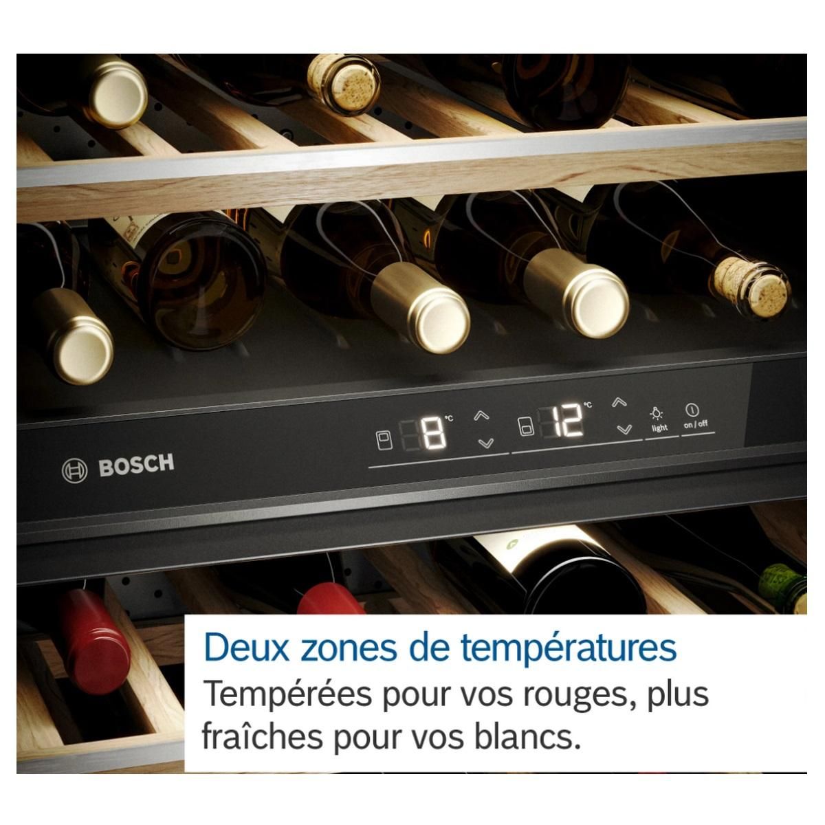 BOSCH Cave à vin 44 bouteilles double zone noir - KWK16ABGB