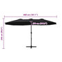 Voir la diapositive 6 : VIDAXL Parasol d'exterieur et poteau en aluminium 460x270 cm Noir